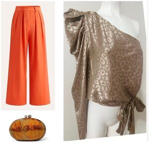 VESTIQUE One-Shoulder sleeve   Print Blouse- PRELOVED- medium